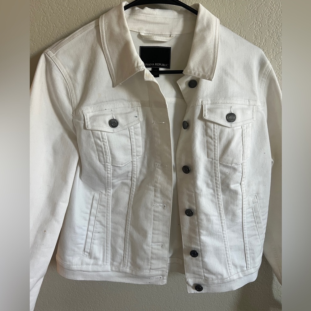 Banana Republic White Denim Jacket